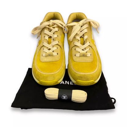 CHANEL YELLOW NEON CC SNEAKERS