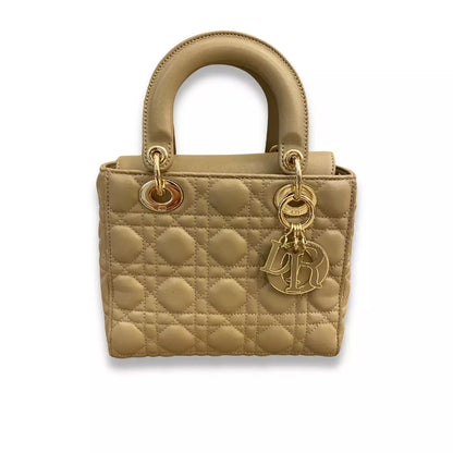 BOLSO PEQUEÑO DIOR LADY DIOR DE PIEL BEIGE