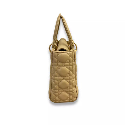 BOLSO PEQUEÑO DIOR LADY DIOR DE PIEL BEIGE