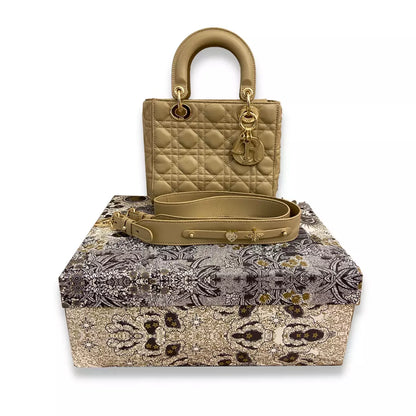 BOLSO PEQUEÑO DIOR LADY DIOR DE PIEL BEIGE