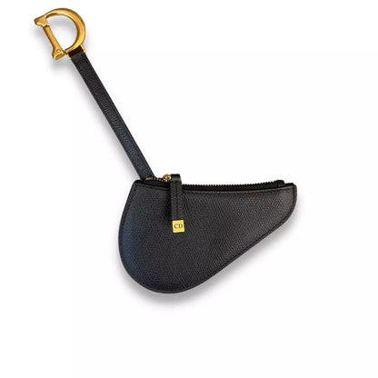 DIOR BLACK SADDLE KEY POUCH