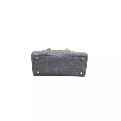 DIOR BLUE CANNAGE LADY D-LITE MEDIUM BAG
