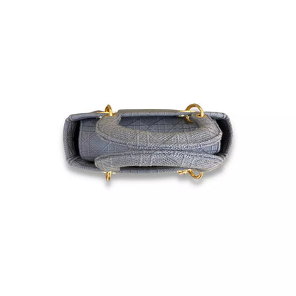 DIOR BLUE CANNAGE LADY D-LITE MEDIUM BAG
