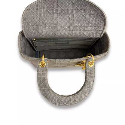 DIOR BLUE CANNAGE LADY D-LITE MEDIUM BAG