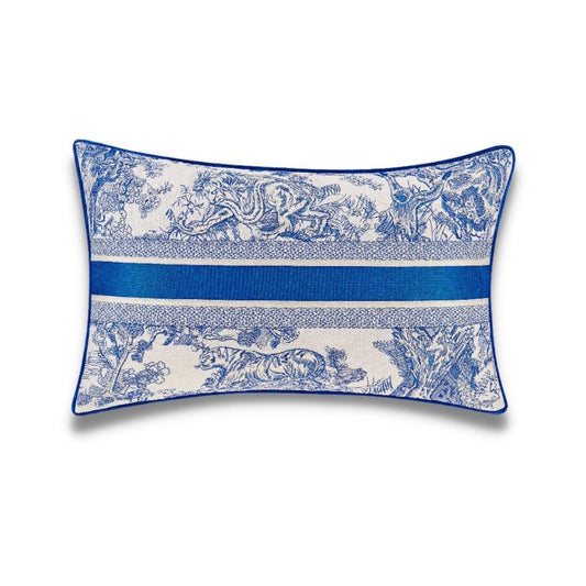 DIOR BLUE LARGE RECTANGULAR PILLOW