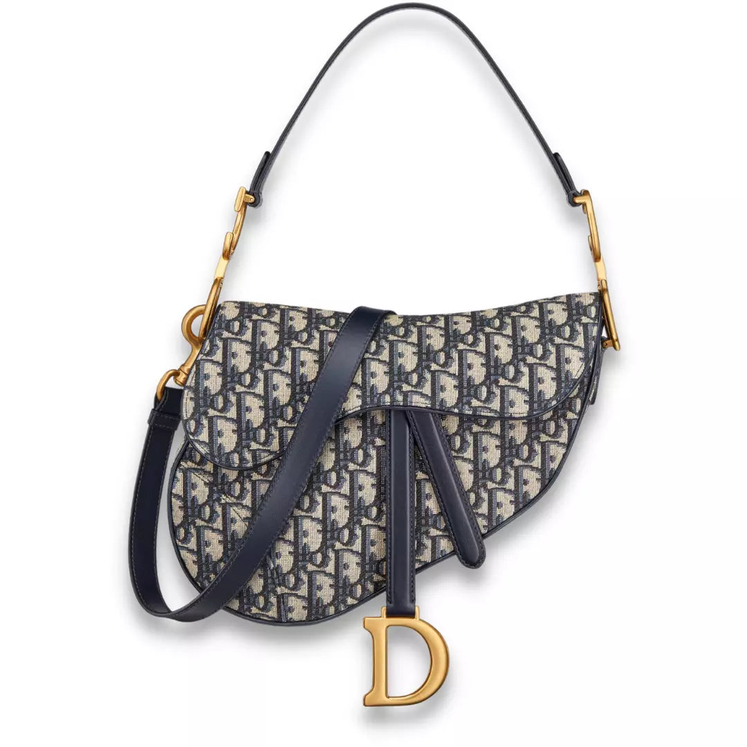 Dior Blue Saddle Bag With Strap