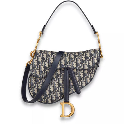 BOLSO DE MONTURA DIOR AZUL CON CORREA 