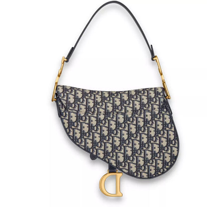 BOLSO DE MONTURA DIOR AZUL CON CORREA 