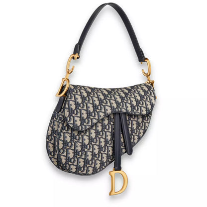 BOLSO DE MONTURA DIOR AZUL CON CORREA 