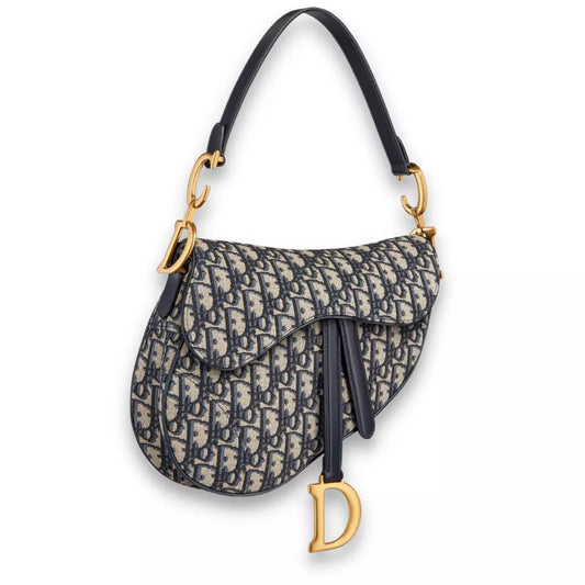 BOLSO DE MONTURA DIOR AZUL CON CORREA 
