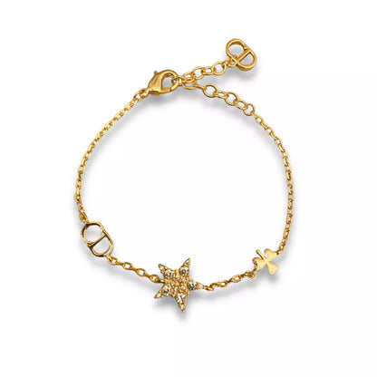 DIOR GOLD PLATED METAL D LUNE BRACELET