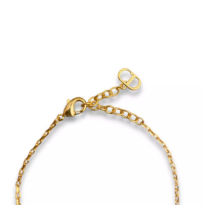 DIOR GOLD PLATED METAL D LUNE BRACELET