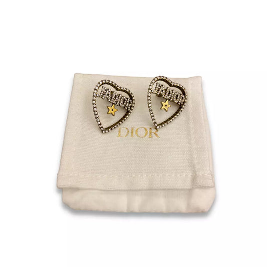 PENDIENTES DE CORAZÓN DE CRISTAL DIOR J'ADIOR