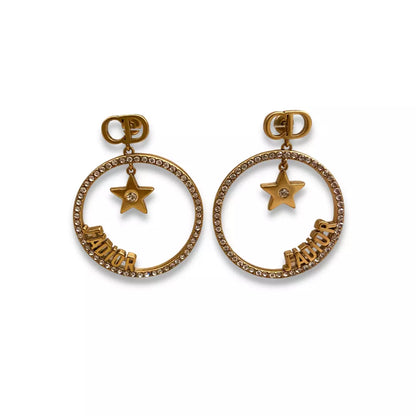 DIOR J'ADIOR CRYSTAL DROP CIRCLE EARRINGS