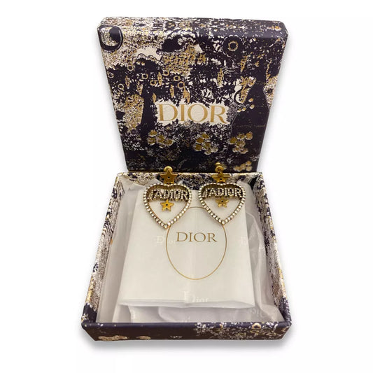 PENDIENTES DE CORAZÓN DE CRISTAL DIOR J'ADIOR