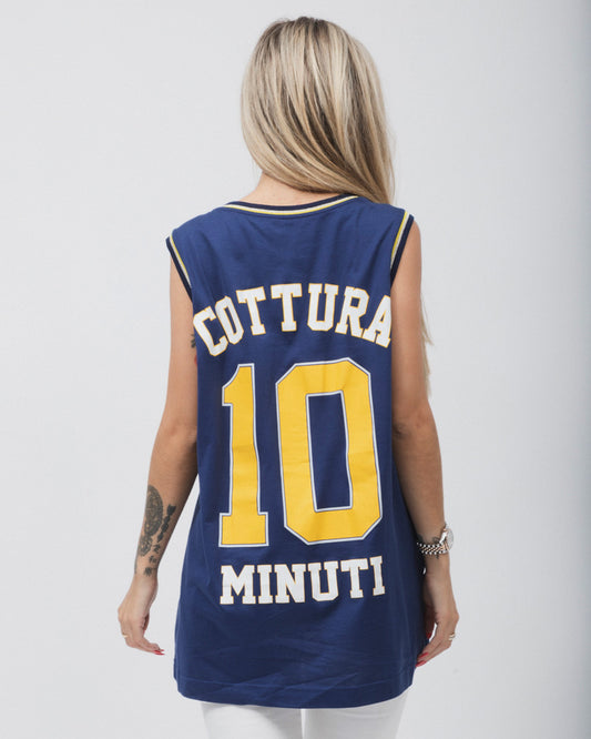 CAMISETA DE TIRANTES DE PASTA DE ALGODÓN AZUL DOLCE &amp; GABBANA