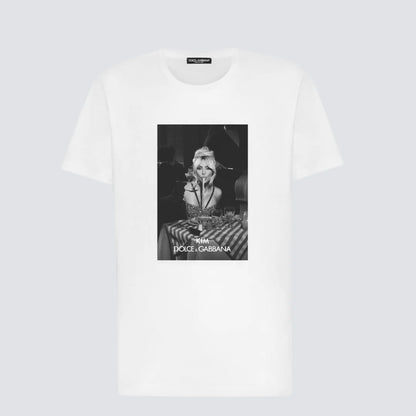 DOLCE & GABBANA WHITE ''CIAO, KIM'' PASTA T-SHIRT