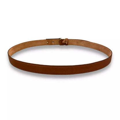 DOLCE & GABBANA BROWN LOGO PLAQUE BELT