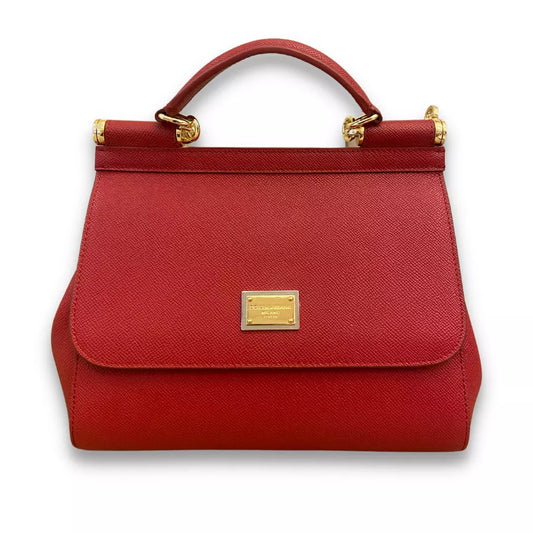 DOLCE & GABBANA RED LEATHER SICILY BAG