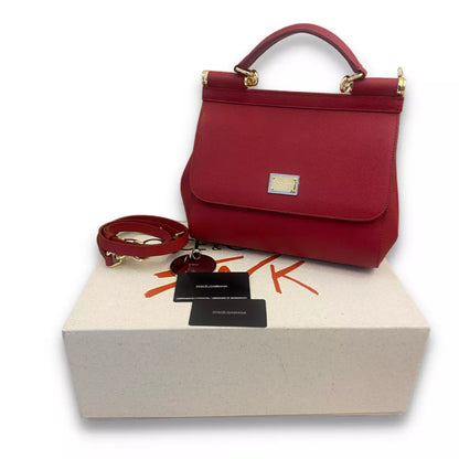 DOLCE & GABBANA RED LEATHER SICILY BAG