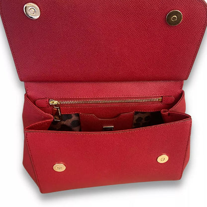 DOLCE & GABBANA RED LEATHER SICILY BAG