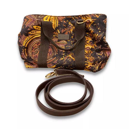 ETRO BROWN FABRIC PAISLEY BAG