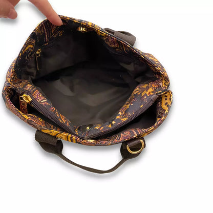 ETRO BROWN FABRIC PAISLEY BAG