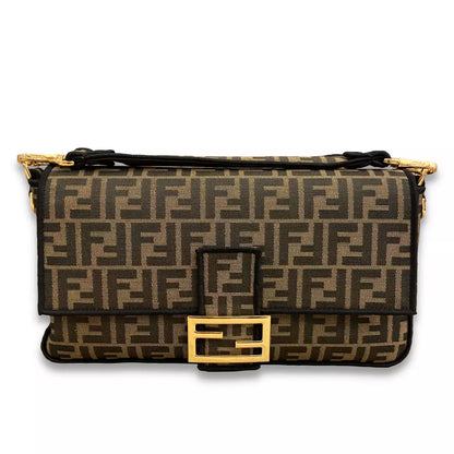 Fendi BROWN BAGUETTE FABRIC BAG