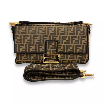 Fendi BROWN BAGUETTE FABRIC BAG