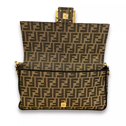 Fendi BROWN BAGUETTE FABRIC BAG