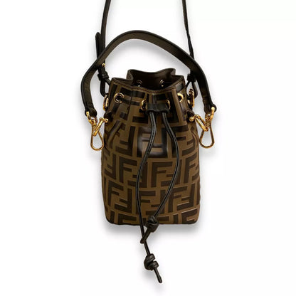 Fendi BROWN LEATHER MON TRESOR BAG