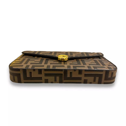 Fendi BROWN LEATHER WALLET ON CHAIN BAG