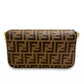 FENDI BROWN LEATHER WALLET ON CHAIN BAG