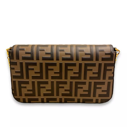 Fendi BROWN LEATHER WALLET ON CHAIN BAG