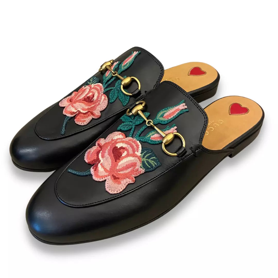 Gucci black princetown discount slippers