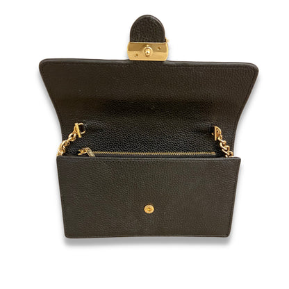 GUCCI BLACK LEATHER INTERLOCKING BAG