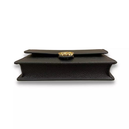 GUCCI BLACK LEATHER INTERLOCKING BAG
