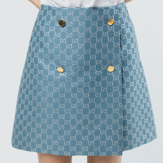 GUCCI GG BLUE MONOGRAM SKIRT