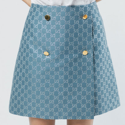FALDA GUCCI GG AZUL CON MONOGRAMA