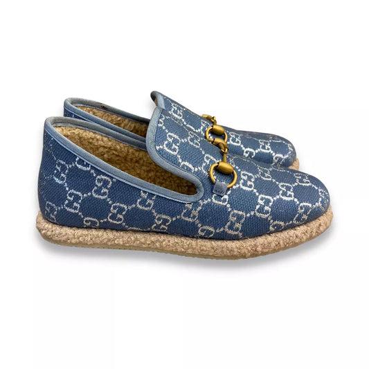 MOCASINES GUCCI HORSEBIT AZULES/PLATA