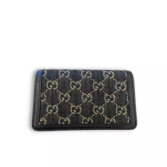 GUCCI DENIM & BLACK LEATHER DIONYSUS GG SUPREME MINI BAG
