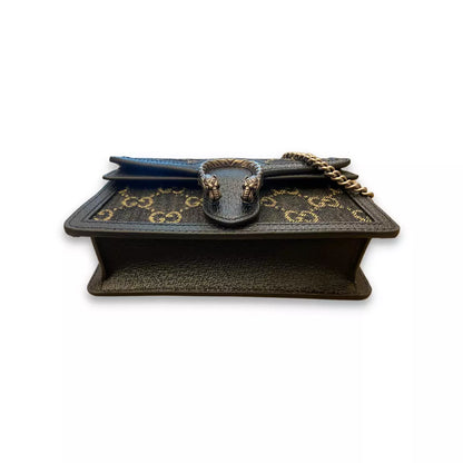 BOLSO MINI DIONYSUS GG SUPREME DE GUCCI EN VAQUERO Y CUERO NEGRO