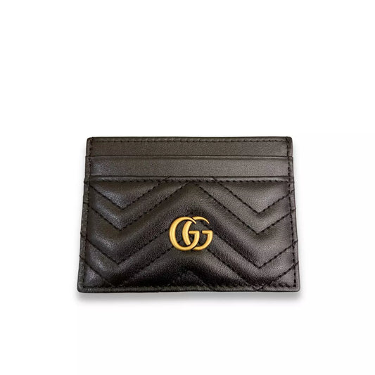 Gucci GG Black Leather Marmont Card Case