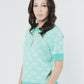 GUCCI GG GREEN WOOL COTTON JACQUARD KNITTED TOP