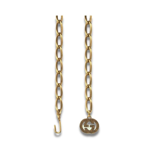 GUCCI GOLD METAL GG CHAIN BELT