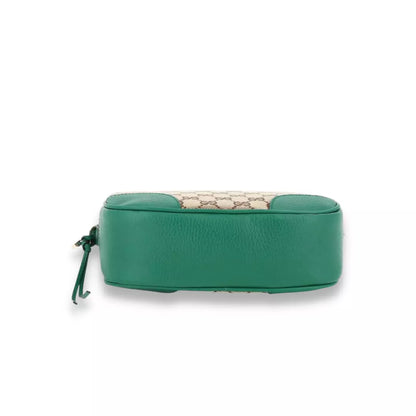 BOLSO BANDOLERA GUCCI BREE DE LONA Y PIEL CON GG VERDE