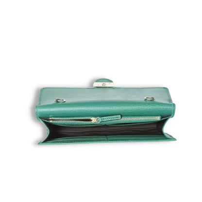 BOLSO GUCCI DE PIEL VERDE ENTRELAZADA
