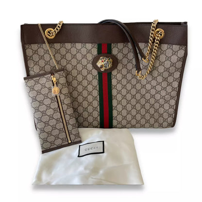GUCCI MONOGRAM RAJAH GG TOTE BAG