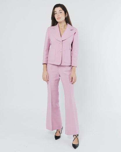 TRAJE GUCCI DE SEDA CREPÉ ROSA LILA 
