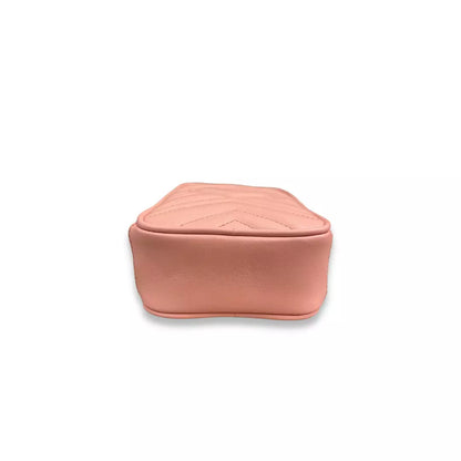 MINI BOLSO GG MARMONT DE PIEL MATELASSÉ ROSA GUCCI